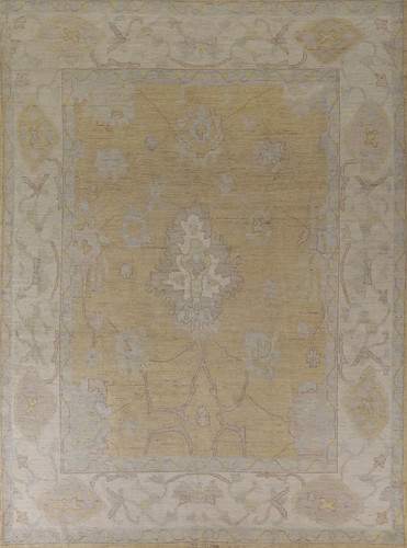 Hand knotted oushak rug muted - hand,