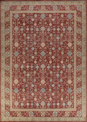 Hand knotted oushak - hand, rug