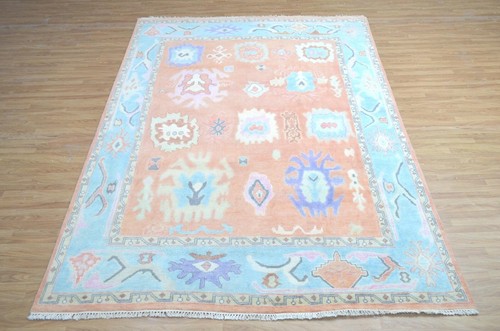 Hand knotted oushak area rug - oushak,