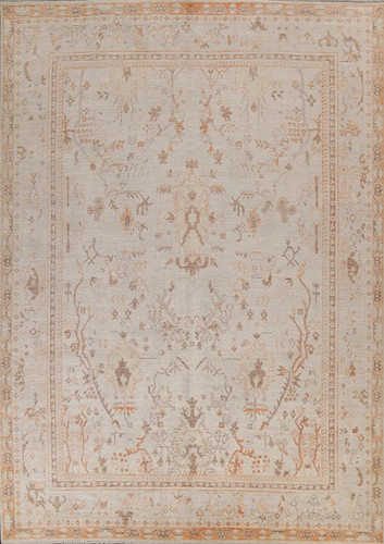 Hand knotted oushak wool area - oushak,