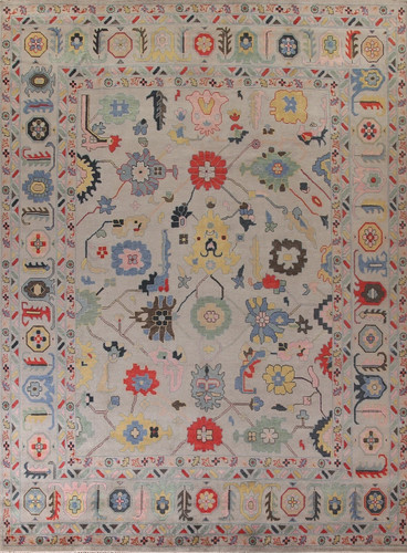 Hand knotted oushak - knotted, rug