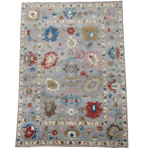 Hand knotted oushak - hand-knotted,