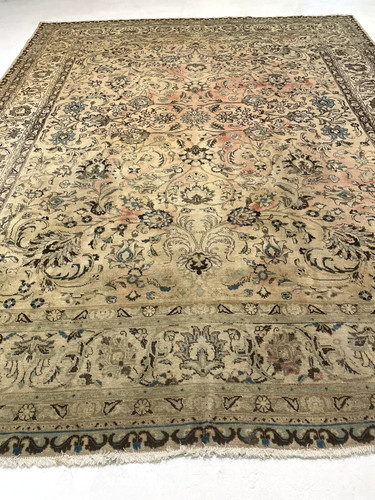 Hand knotted oushak area rug - knotted,