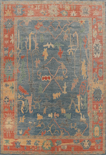 Hand knotted oushak area rug - oushak,