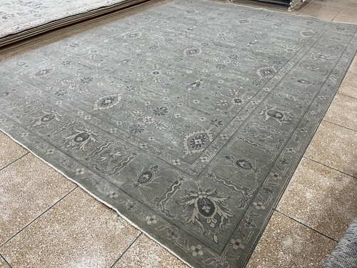 Hand knotted gray floral - knotted,